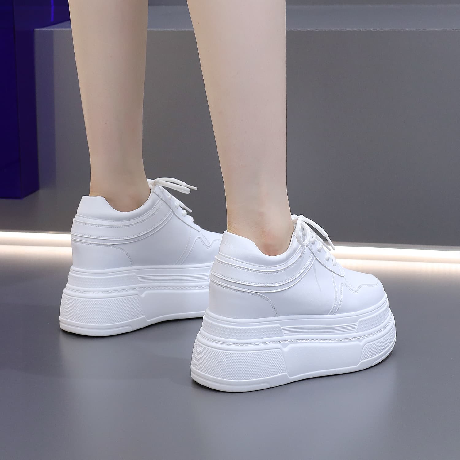 【高さ選べる×軽量】調節式厚底スポーツシューズ｜8〜12cm×快適設計×多色展開