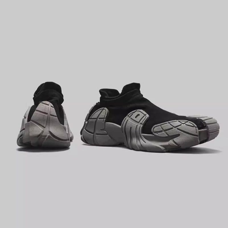 【ブラック×グレー×メッシュ】メンズ厚底スニーカー｜軽量×快適×モダンデザイン