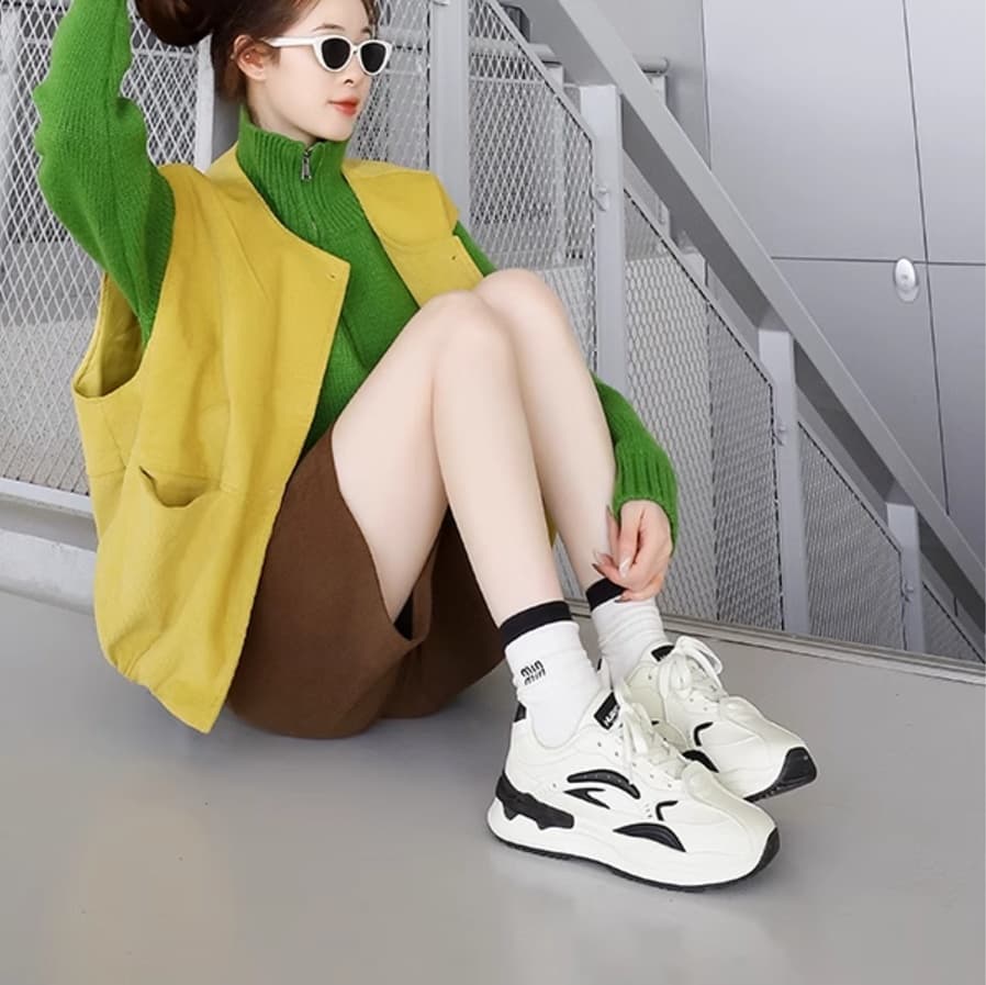 【ふわもこ×厚底クッション】スポーツスニーカー｜快適×衝撃吸収×韓国映え