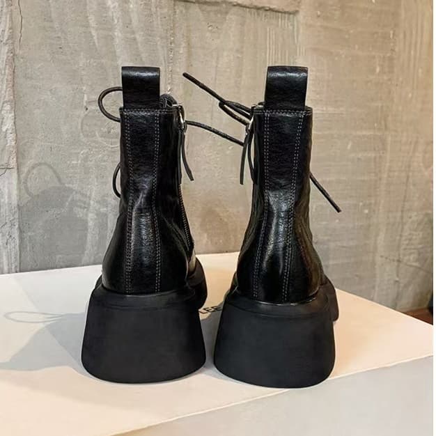 【異素材コンビ×快適構造×韓国系】3.0cm厚底ブーツ
