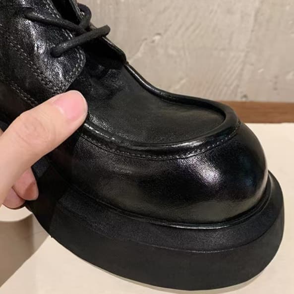 【異素材コンビ×快適構造×韓国系】3.0cm厚底ブーツ