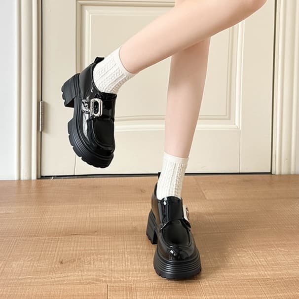 【撥水×美脚×クラシカル】+6.5cm厚底＋身長アップローファー