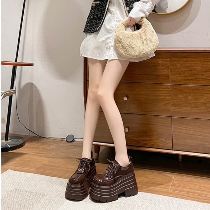 【厚底×パテント×重厚ソール】リッチローファー|2色展開・24.5cm対応
