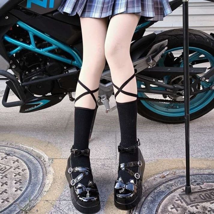【厚底×リボン×ストラップ】ローファー｜2色展開・25cm対応