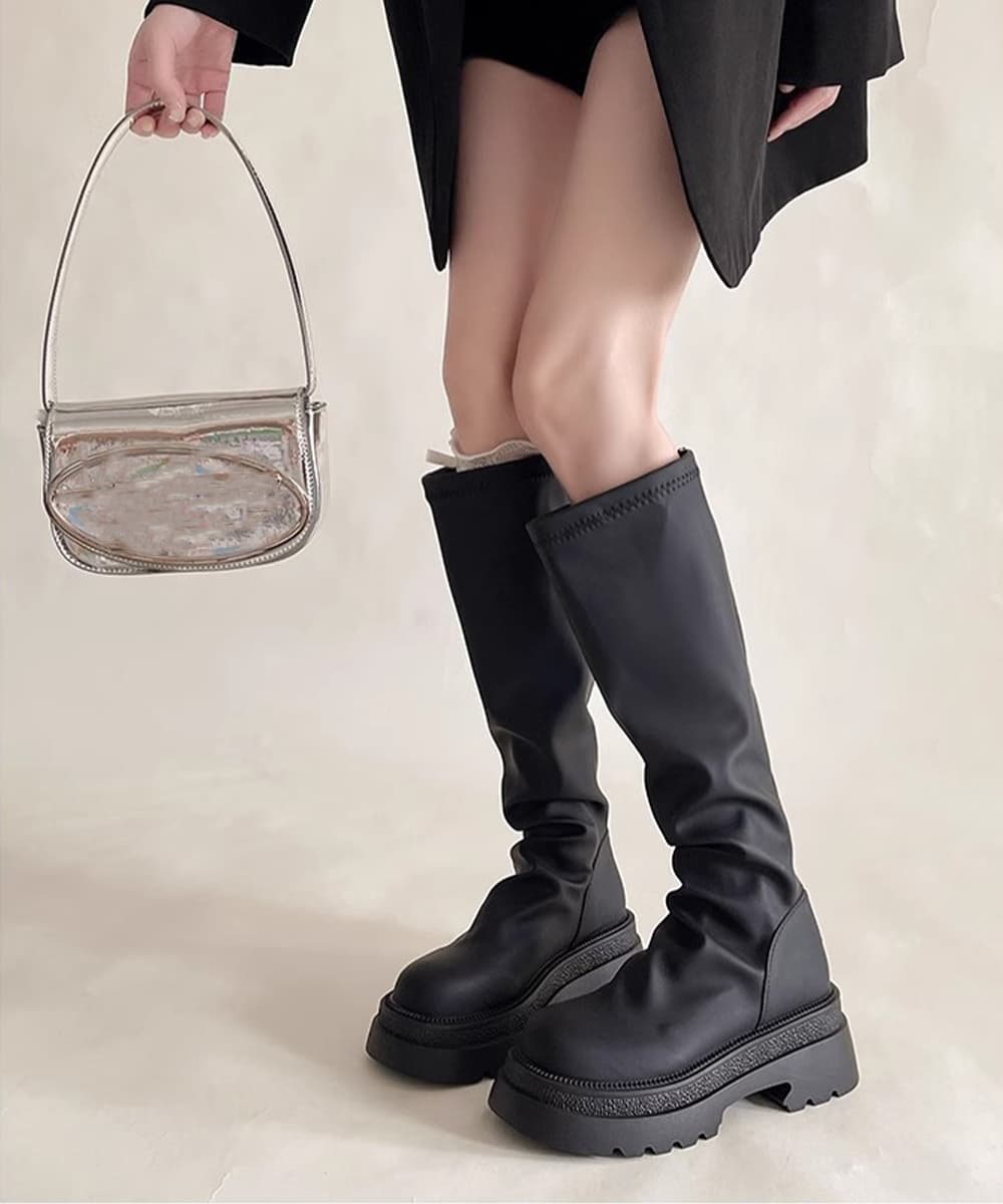 【美脚×時短】厚底ロングブーツ｜バックジップ仕様で脱ぎ履きラク＆脚長効果