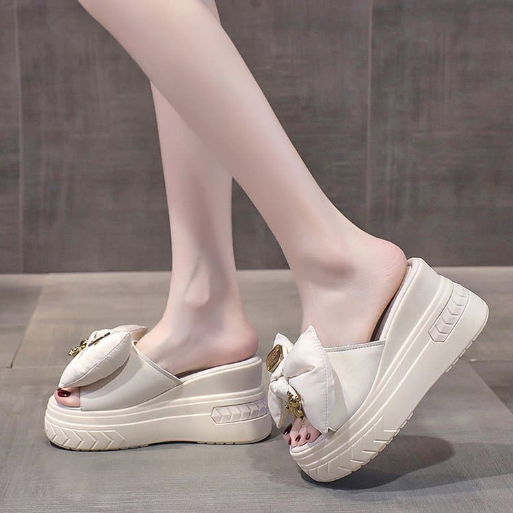 【リボンデザイン×春夏かわいい×軽量設計】6.5cm厚底サンダル