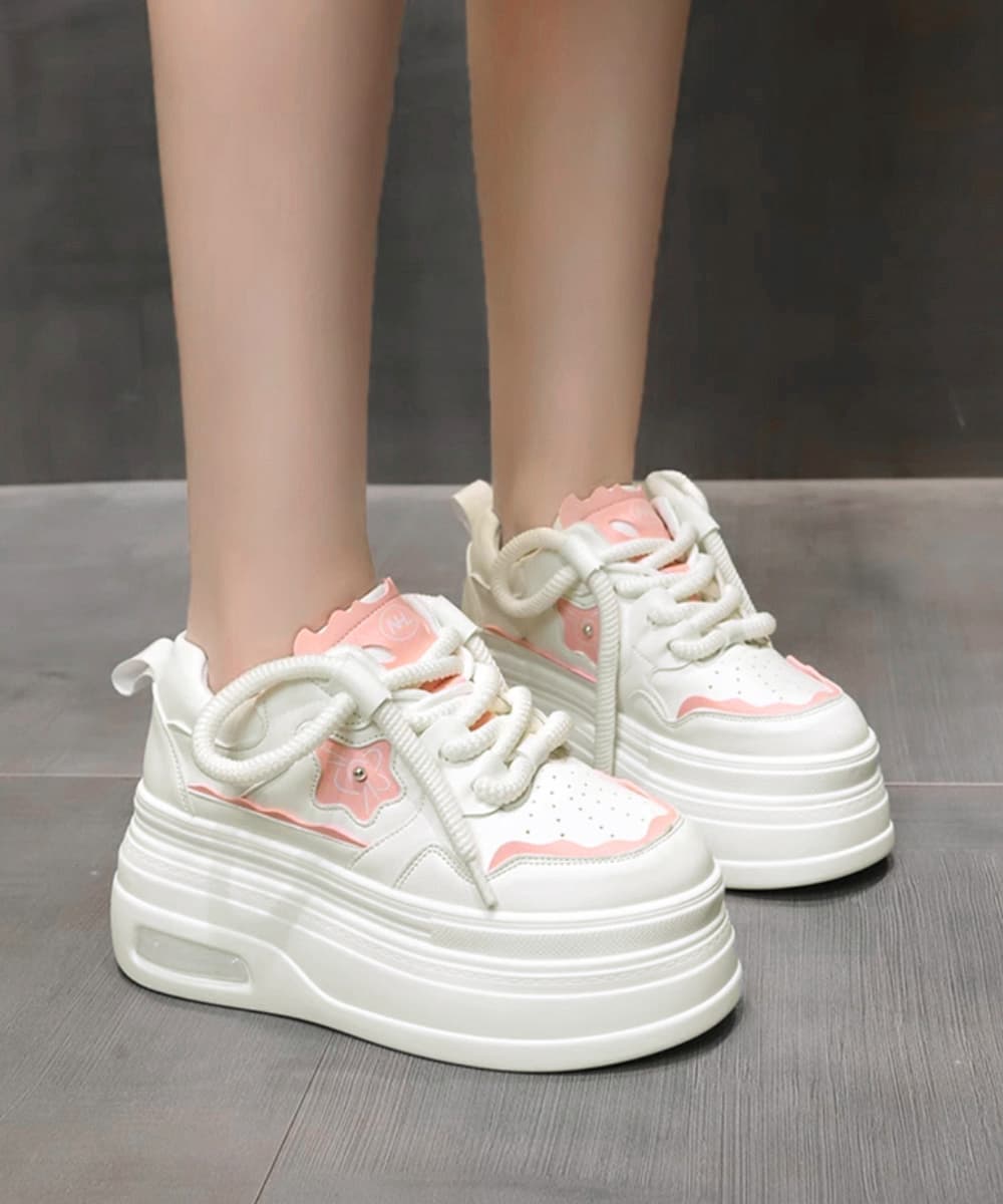【波型厚底×6cm】美脚ボリュームスニーカー｜通勤通学×長時間快適