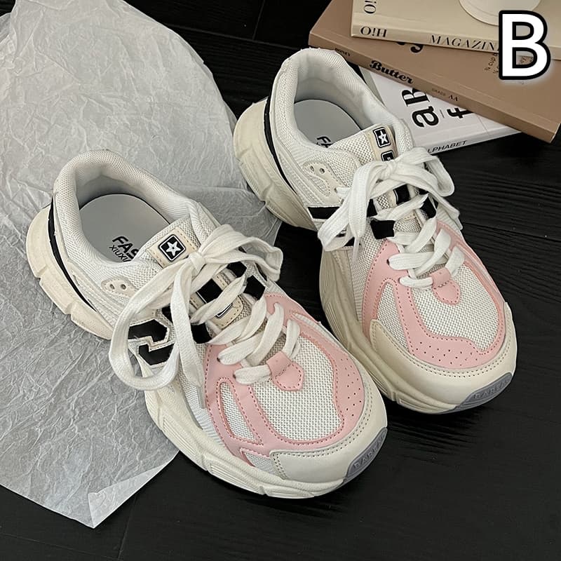 【厚底3.5cm×通気性】レディースメッシュスニーカー｜快適×脚長×シンプルデザイン