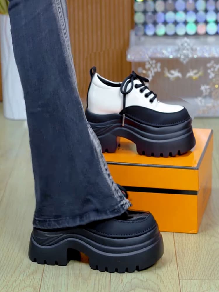 【波型ソール × グリップ力 × 厚底5cm】厚底韓国風スニーカー