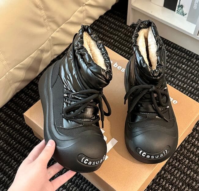 秋冬厚底ブーツ 裏起毛 あったかい お出かけ靴
