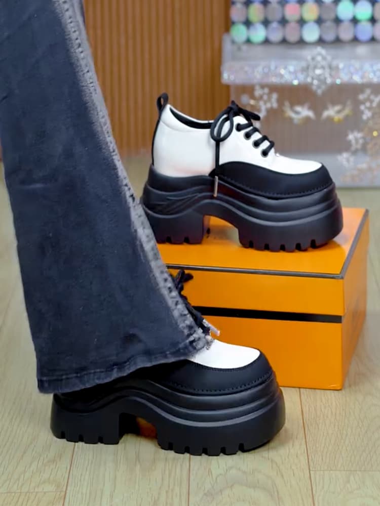 【波型ソール × グリップ力 × 厚底5cm】厚底韓国風スニーカー
