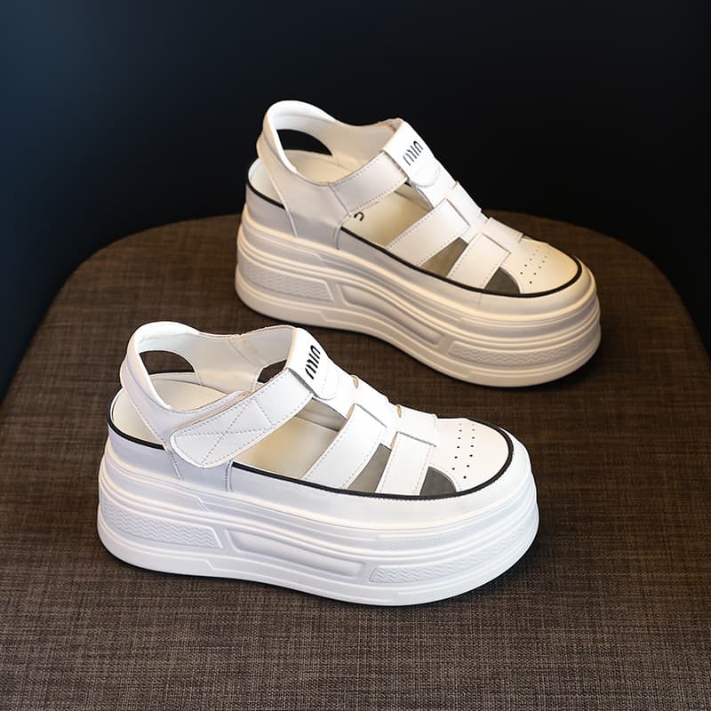 【メッシュ × ベルクロ × 厚底5cm】厚底通気性サンダル