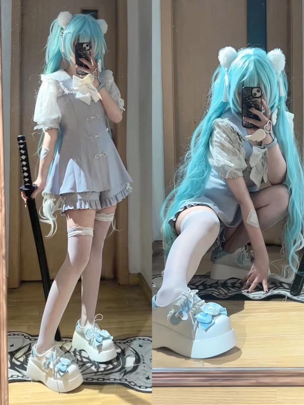 【レース×リボン×厚底】ガーリー系スニーカー｜甘めコーデ×身長盛れ×快適設計