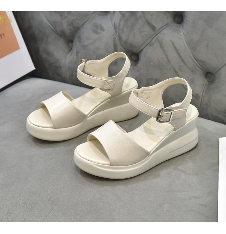 【安定感 × シンプル × 厚底6.0cm】厚底通気性サンダル