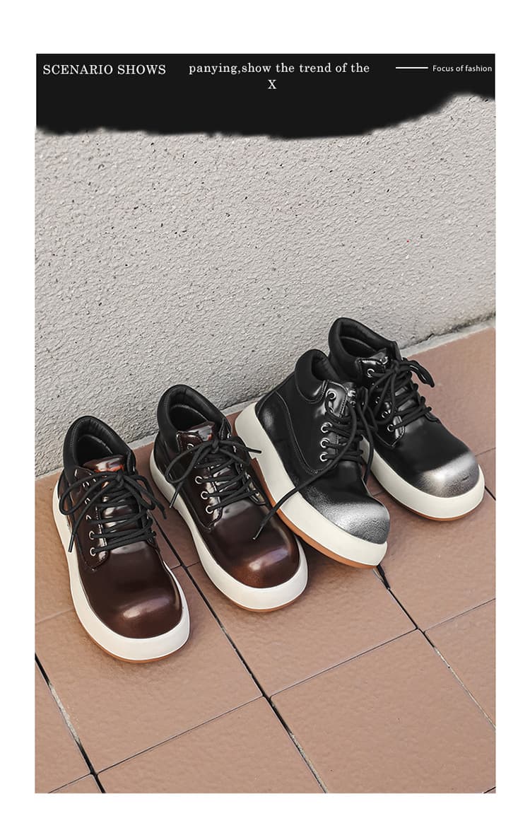 【美脚レザー調 × サイドジップ × あったか裏ボア】+4.5cm厚底 ハイカットブーツ