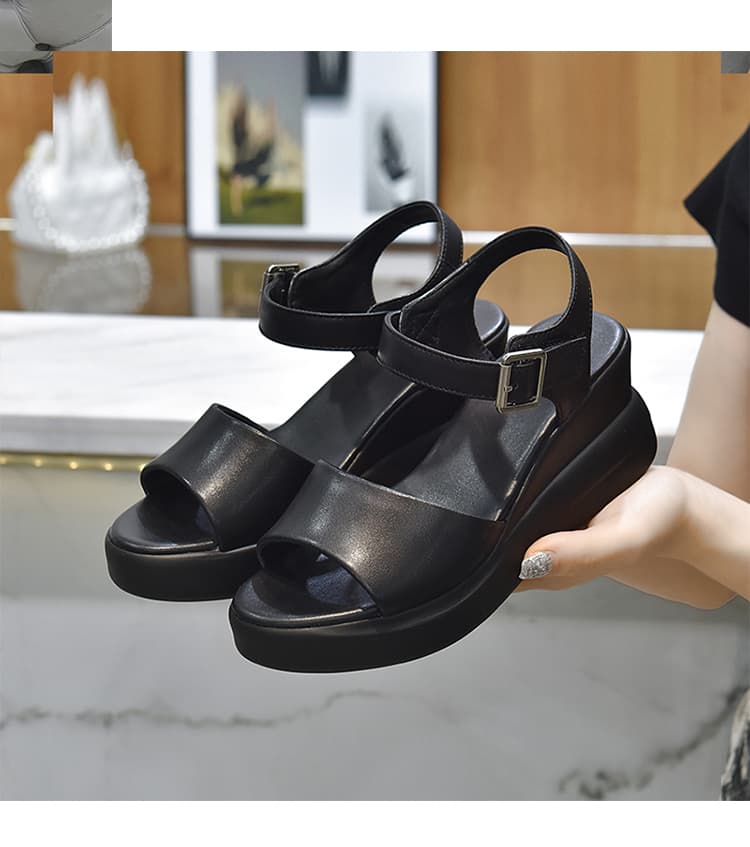 【安定感 × シンプル × 厚底6.0cm】厚底通気性サンダル