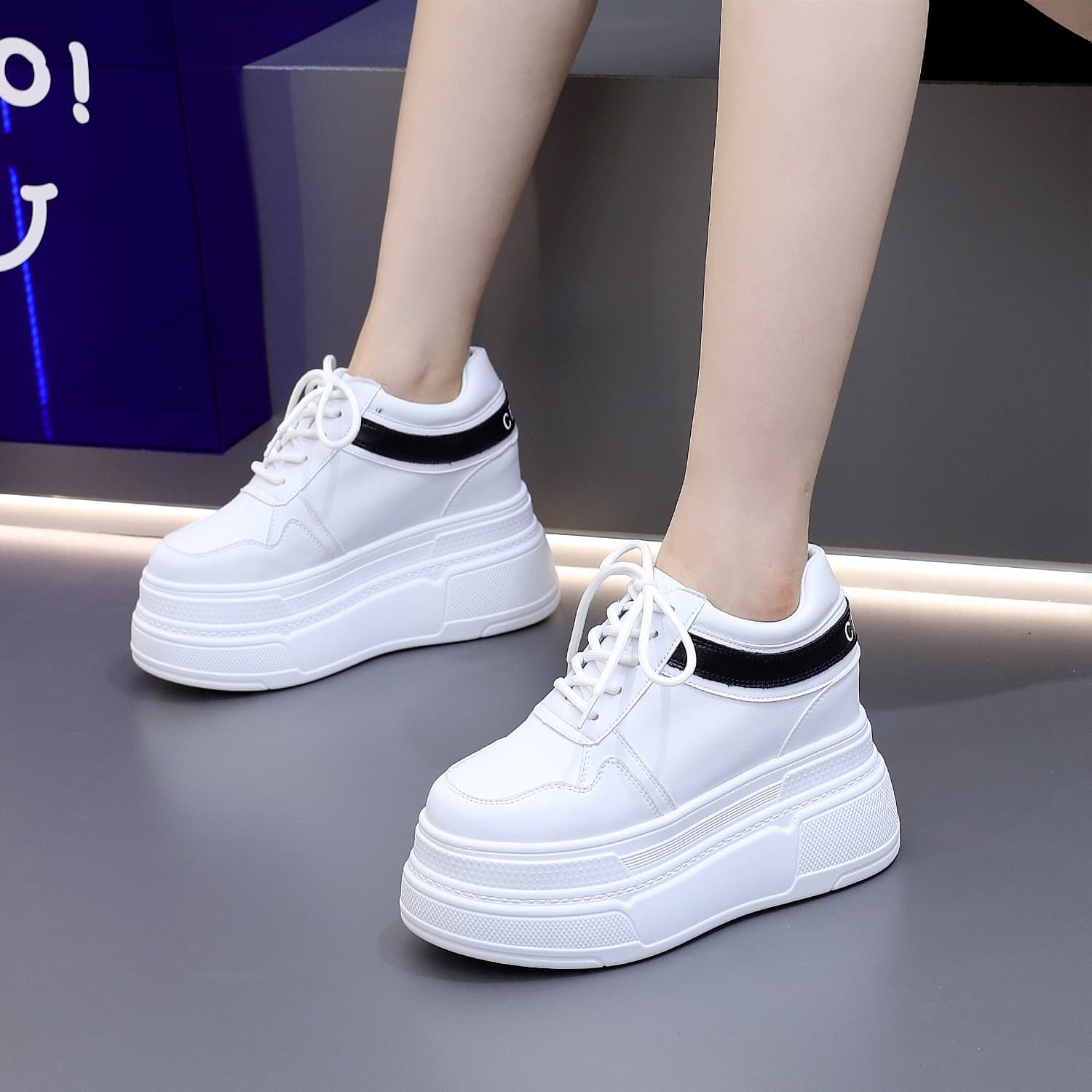 【高さ選べる×軽量】調節式厚底スポーツシューズ｜8〜12cm×快適設計×多色展開