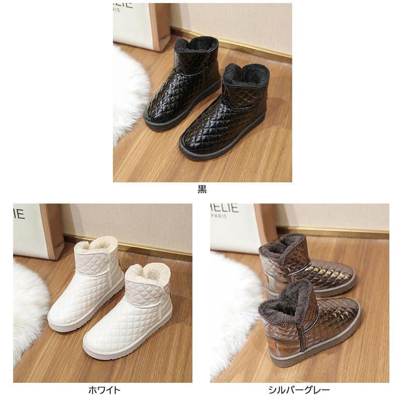 キルティング×裏起毛｜暖か3cm厚底ショートブーツ