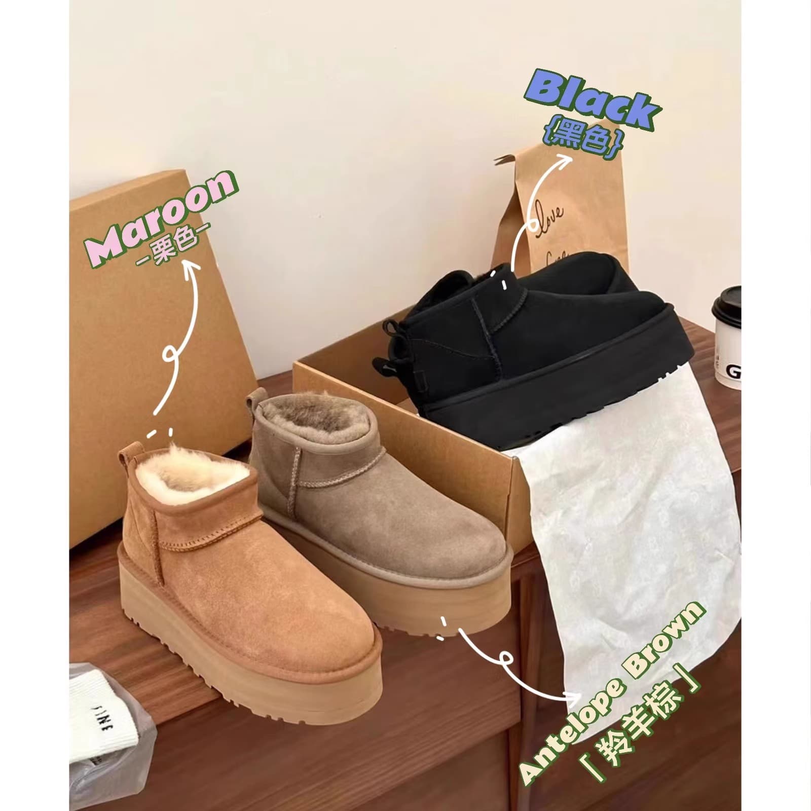 【ふわもこ×4cm厚底】MiniFurBoots|冬映え×肌触り×スタイルアップ