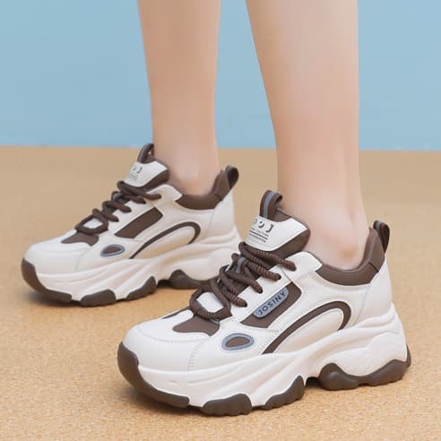 【快適さ×スタイリッシュ×厚底5cm】厚底クッション性スポーツシューズ