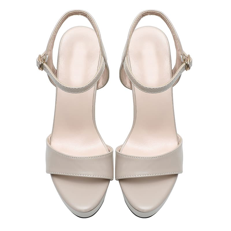 【安定感×美脚×デイリー万能】+8cm厚底ウェッジ 足首ストラップサンダル