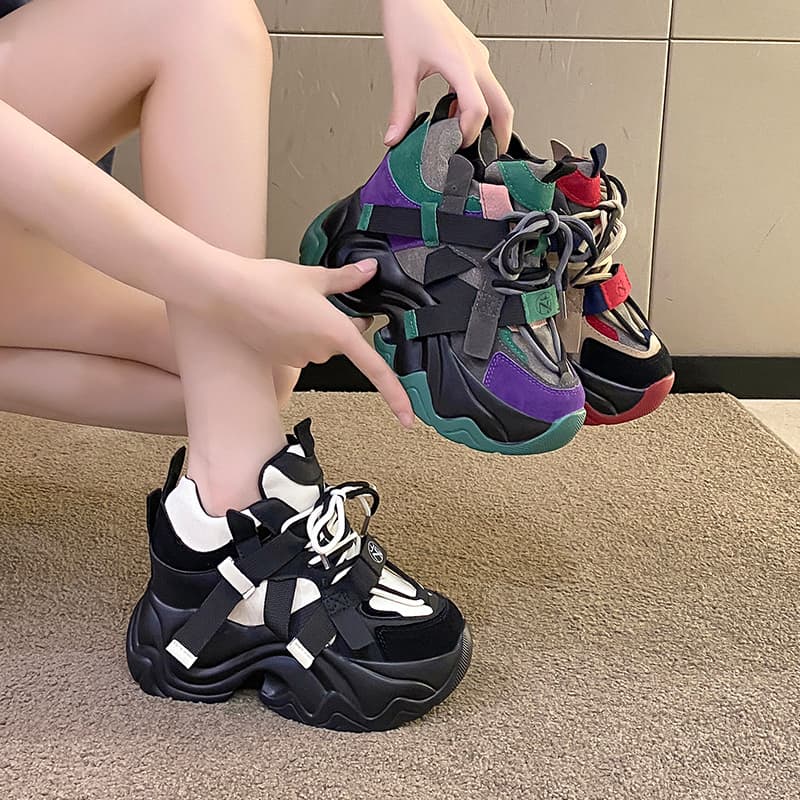 ウェーブ厚底スニーカー|軽量×クッション×アクティブ対応