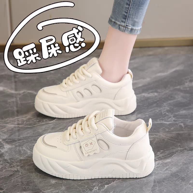 【波型ソール × 通気性 × 厚底5cm】厚底韓国風スニーカー
