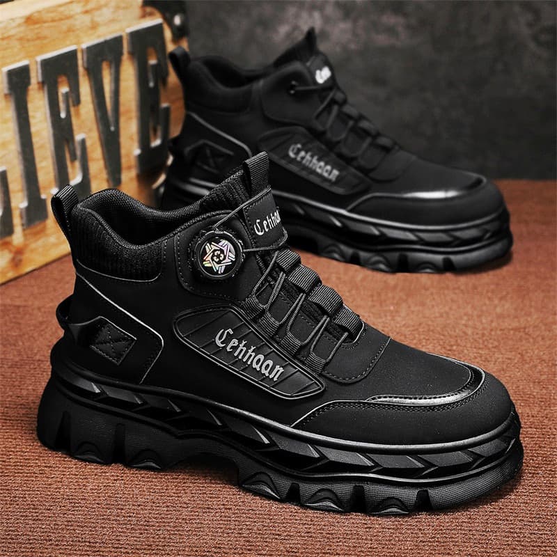 【機能性 × デザイン性 × スタイルアップ】+5cm厚底ミリタリーテイストハイカット