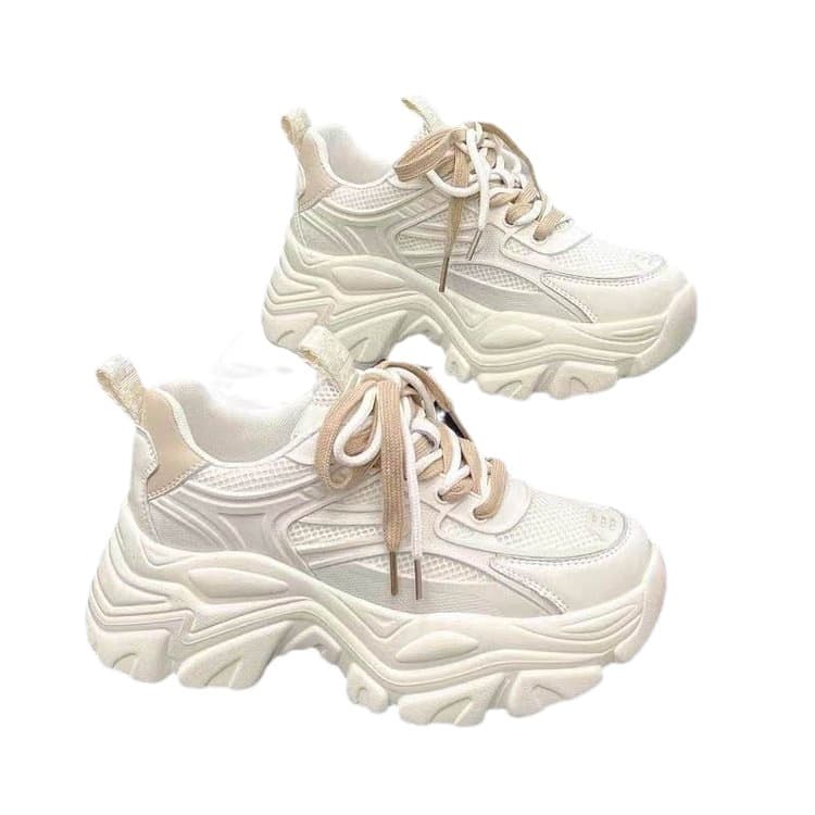 【美脚×軽量メッシュ×秋冬対応】5.0cm厚底スニーカー