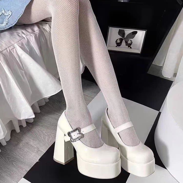 【装飾金具×アンクルストラップ×クラシック系】+8.5cm厚底脚長パンプス